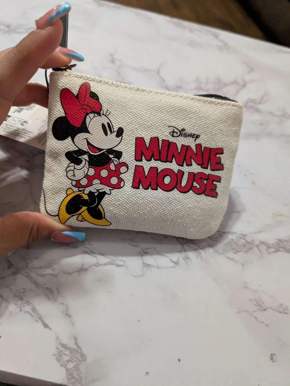 Disney Minnie Mouse Coin Purse - White with Pink & Yellow